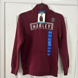 Hurley Youth Fleece Hoodie - Size L (14/16) - Burgundy - NEW